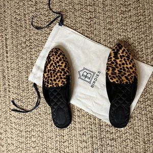 Birdies Phoebe Cheetah Print Calf Hair Mule in women’s size 11 with dust bag